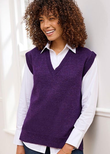 Cotton Traders Amethyst Lambswool Rich Vest