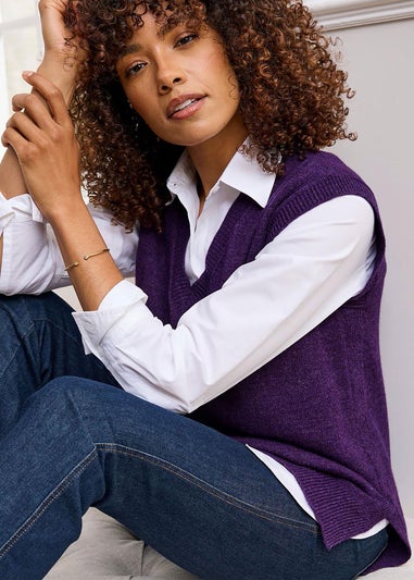 Cotton Traders Amethyst Lambswool Rich Vest