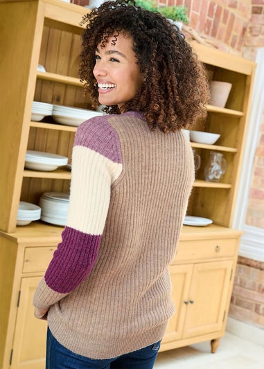 Cotton Traders Pecan Cosy Crew Neck Jumper