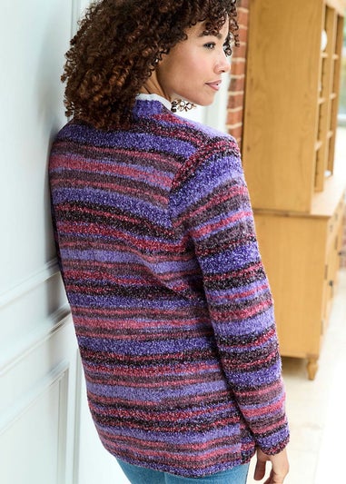 Cotton Traders Dusky Purple Edge To Edge Cardigan