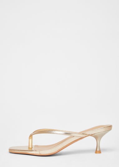 Quiz Gold Toe Post Heels