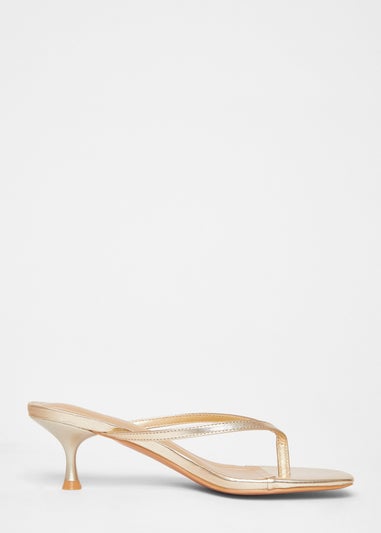 Quiz Gold Toe Post Heels