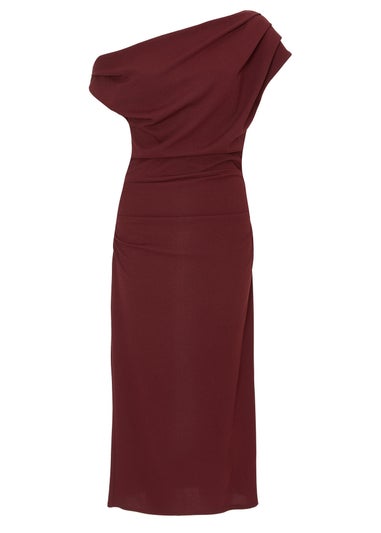 Quiz Burgundy Drop Shoulder Midi Dress
