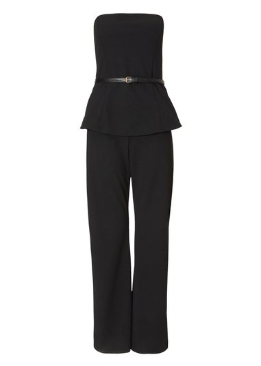 Quiz Black Strapless Belted Jumpsuit