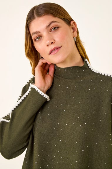 Roman Forest Hotfix Blanket Stitch Knit Jumper