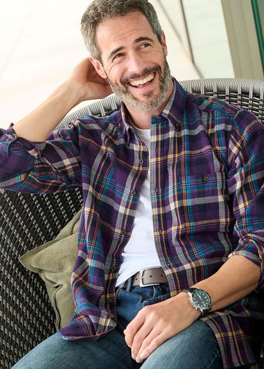 Cotton Traders Blackberry Flannel Check Shirt