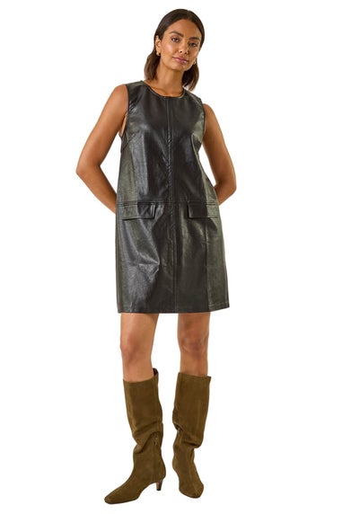 Roman Black A-Line Pocket Detail Dress