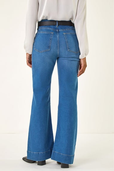 Roman Denim Pocket Stretch Flare Jeans