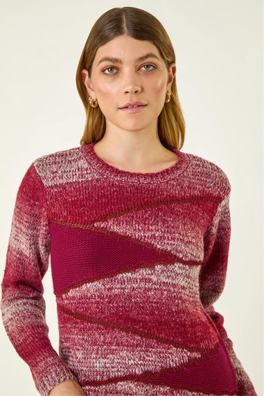 Roman Red Colour Block Knit Jumper
