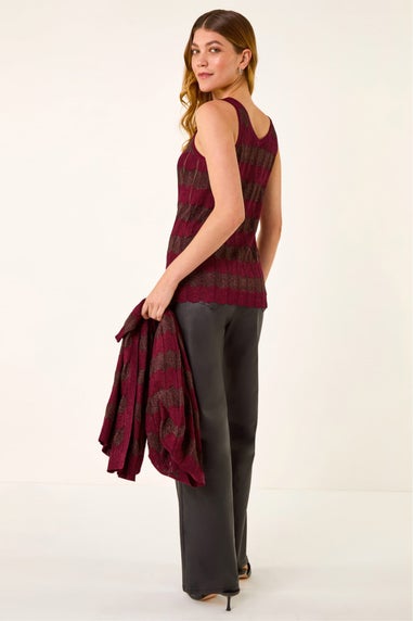 Roman Red Shimmer Knitted Top