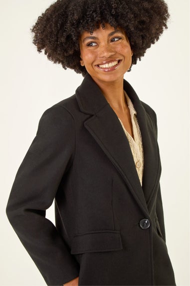 Roman Black Tailored Longline Coat