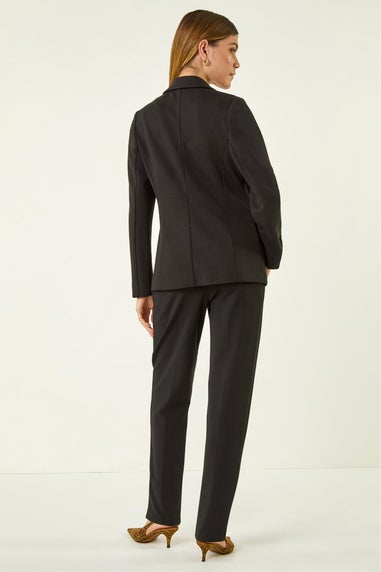 Roman Black Single Breated Smart Blazer