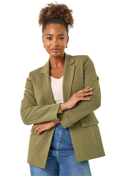 Roman Olive Tailored Collar & Revere Blazer