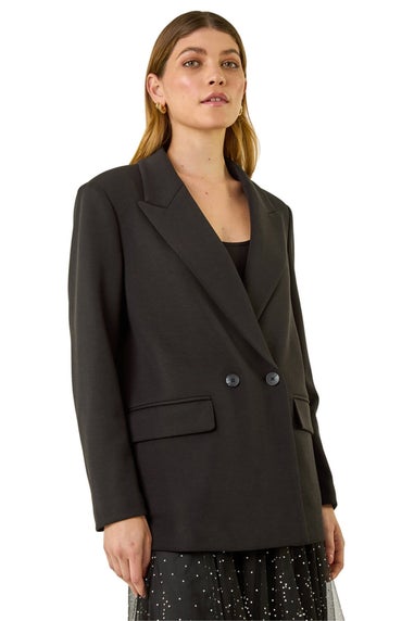 Roman Black Premium Stretch Ponte Blazer
