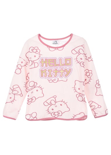 Hello Kitty Cat Kids Pink Long Sleeve Top (4-12 Years)