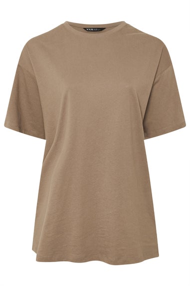 Yours Brown Relaxed Longline T-Shirt