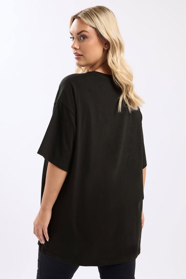Yours Curve Black Sequin 'You Better Not Pout' Novelty T-Shirt