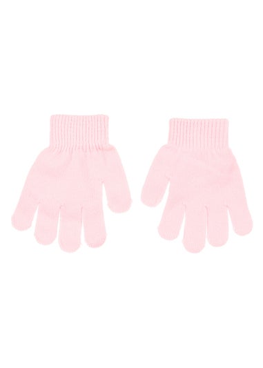 Disney Stitch Emblem Kids Pink Hat & Glove Set