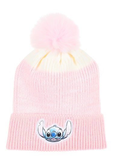Disney Stitch Emblem Kids Pink Hat & Glove Set
