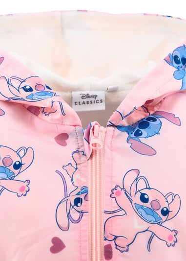 Disney Stitch Pattern Kids Pink Coat (3-8 Years)
