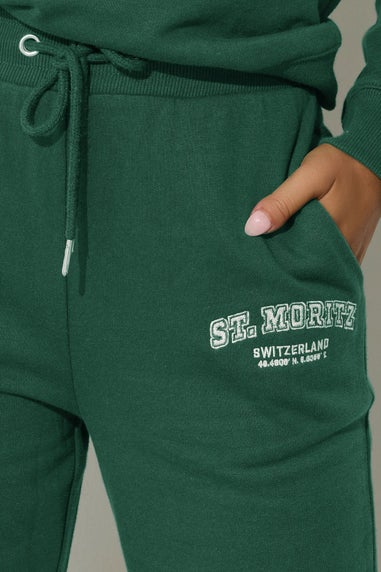 PixieGirl Petite Green St Moritz Slogan Joggers