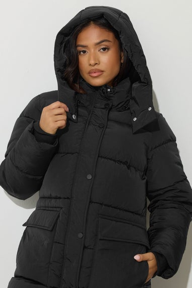 PixieGirl Petite Black Maxi Padded Puffer Coat