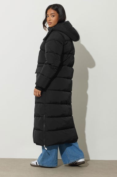 PixieGirl Petite Black Maxi Padded Puffer Coat