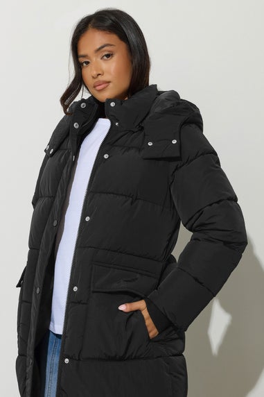 PixieGirl Petite Black Maxi Padded Puffer Coat