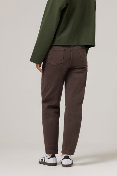 PixieGirl Petite Chocolate Brown Non-Stretch Barrel Jeans