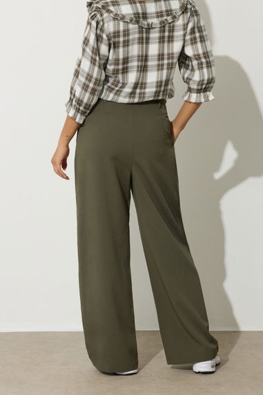 PixieGirl Petite Green Tie Wide Leg Trousers