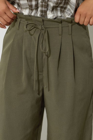 PixieGirl Petite Green Tie Wide Leg Trousers