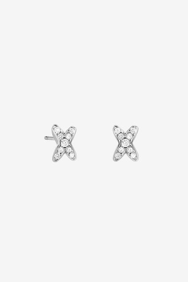 Simply Silver Sterling Silver 925 Cubic Zirconia Kiss Earrings Gift Cracker