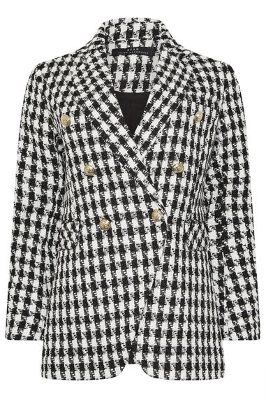Star By Julien Macdonald Black Checked Double Breasted Blazer