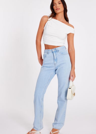 Quiz Cream Buckle Detail Top