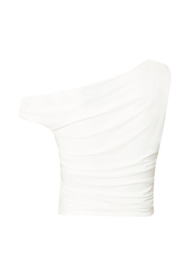 Quiz Cream Buckle Detail Top