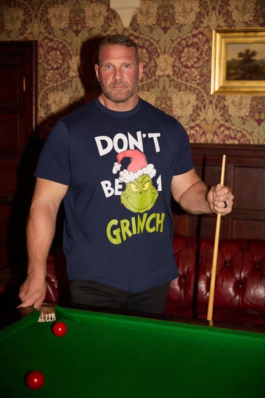 BadRhino Navy Blue Grinch Christmas Graphic T-Shirt