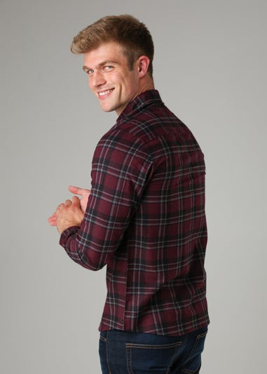 Tokyo Laundry Burgundy Cotton Printed Long Sleeve Shirt