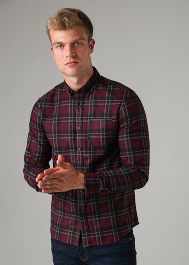 Tokyo Laundry Burgundy Cotton Printed Long Sleeve Shirt