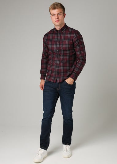 Tokyo Laundry Burgundy Cotton Printed Long Sleeve Shirt