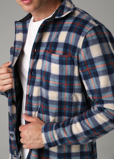 Tokyo Laundry Blue Checked Yarn-Dyed Fleece Shirt