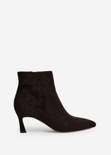 Linzi Secured Brown Faux Suede Pointed Toe Stiletto Ankle Boot