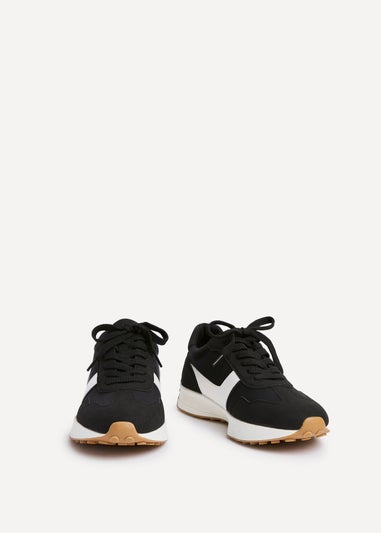 Linzi Hustle Black Suede Mix Sports Trainers