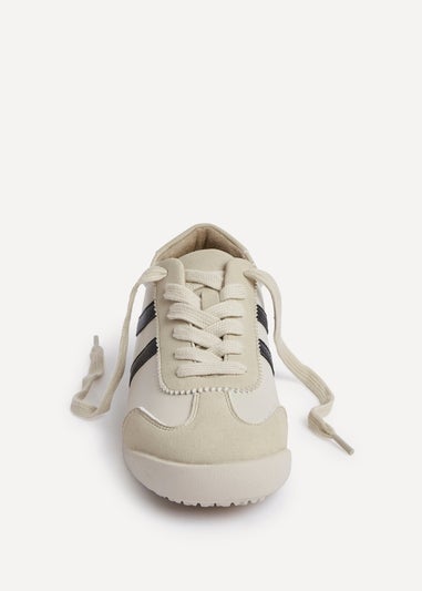 Linzi Strike Beige Retro Style Trainers