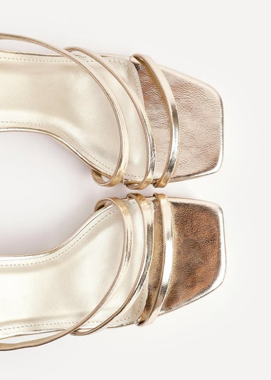 Linzi Reflect Gold Faux Leather Strappy Heels