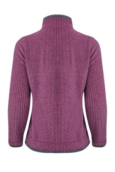 Weird Fish Purple Wine Ariana Full Zip Grid Fleece