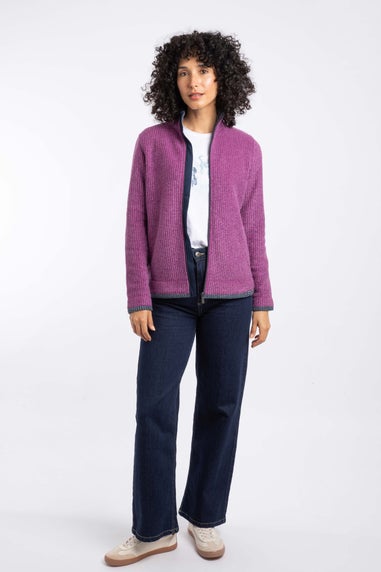 Weird Fish Purple Wine Ariana Full Zip Grid Fleece