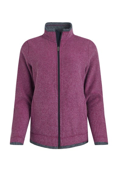 Weird Fish Purple Wine Ariana Full Zip Grid Fleece