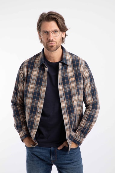 Weird Fish Navy Lando Long Sleeve Check Shirt