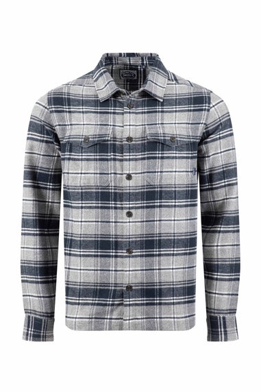 Weird Fish Grey Bosco Checked Over Shirt