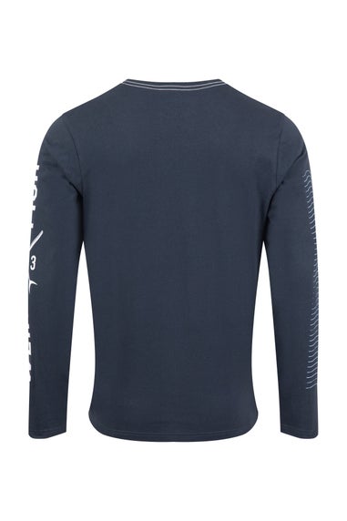 Weird Fish Navy Making Waves  Branded Long Sleeve T-Shirt